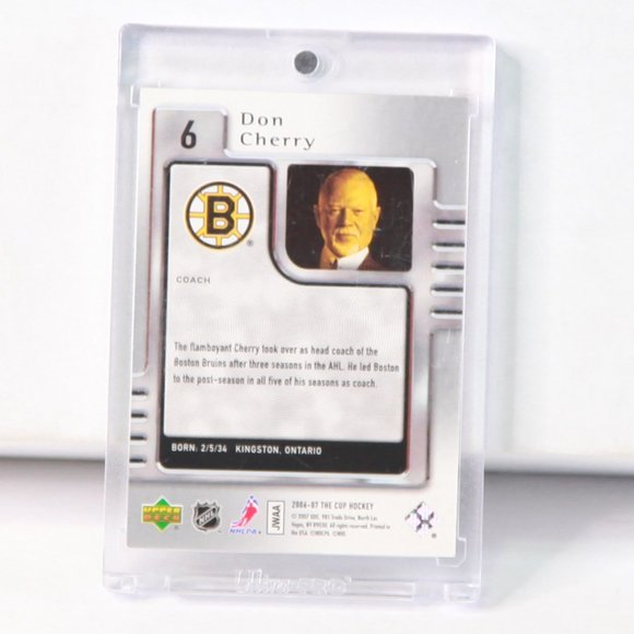 Don Cherry Upper Deck THE CUP HOCKEY 2006/07 Card #6 124/249 Boston Bruins - Picture 2 of 2